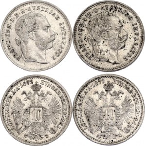 Austria 2 x 10 Kreuzer 1872