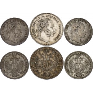 Austria 2 x 10 - 20 Kreuzer 1869 - 1870