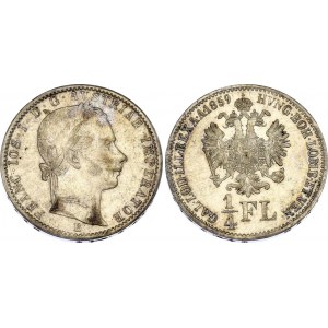 Austria 1/4 Florin 1859 B