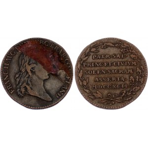 Austria AE Medal Franz II - Count of Flanders 1792 MDCCXCII Lamination Error