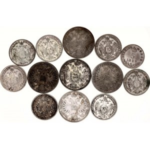 Austria Lot of 13 Coins 1859 -1872