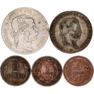 Hungary Lot of 5 Coins 1838 -1939