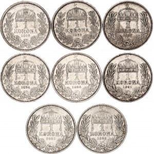 Hungary 8 x 1 Korona 1893 -1896 KB