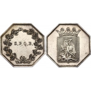 Belgium Octagonal Silver Jeton S. P. Q. B. 1st Half of 19th Century (ND)