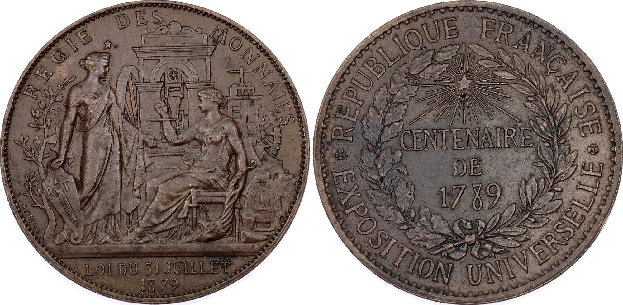 France Bronze Medal Centenary of the French Revolution 1879 - Aukcja ...