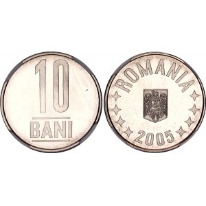 Romania 10 Bani 2005 NGC PF 65 Cameo