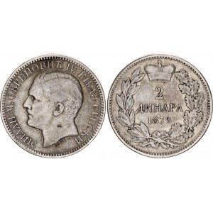 Serbia 2 Dinara 1879