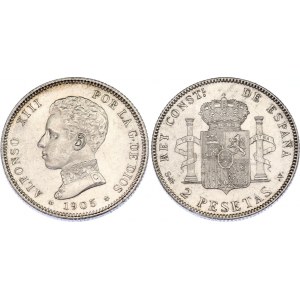 Spain 2 Pesetas 1905 SMV