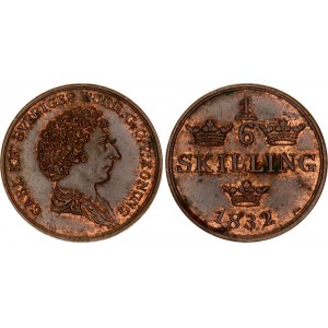 Sweden 1/6 Skilling Banco 1832