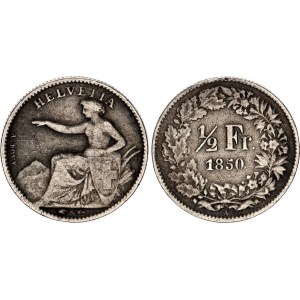 Switzerland 1/2 Franc 1850 A