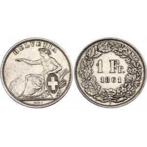 Switzerland 1 Franc 1861 B