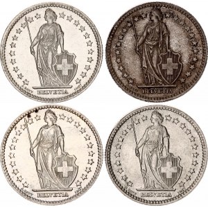 Switzerland 4 x 2 Francs 1946 - 1958