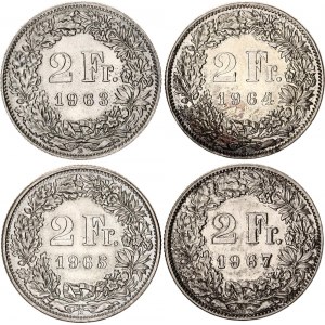 Switzerland 4 x 2 Francs 1963 - 1967