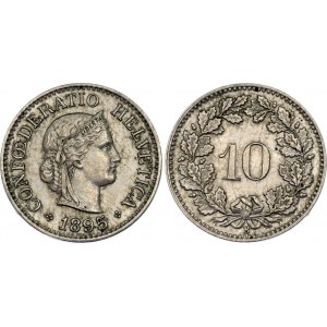 Switzerland 10 Rappen 1895 B