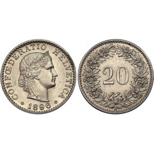 Switzerland 20 Rappen 1896 B