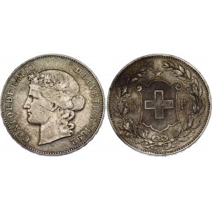 Switzerland 5 Francs 1892 B