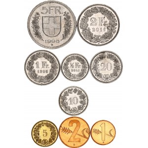 Switzerland 1 - 2 - 5 - 10 - 20 Rappen 1/2 - 1 - 2 - 5 Francs 1968 - 2014