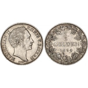 German States Bavaria 1/2 Gulden 1864
