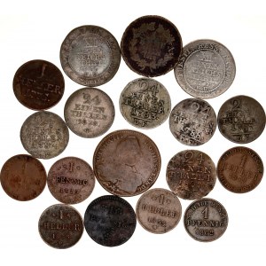 German States Hessen Lot of 18 Coins 1755 -1862