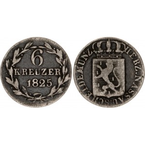 German States Nassau 6 Kreuzer 1825