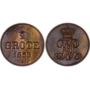 German States Oldenburg 1/2 Grote 1853 B