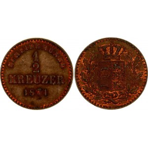 German States Wurttemberg 1/2 Kreuzer 1871