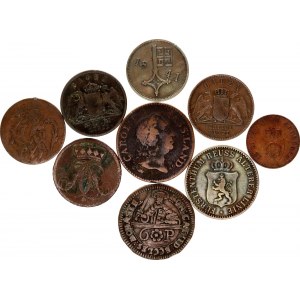 German States Lot of 9 Coins 1728 -1864