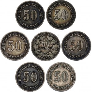 Germany - Empire Lot of 50 Pfennig 1875 - 1877