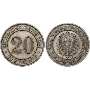 Germany - Empire 20 Pfennig 1887 F
