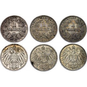 Germany - Empire Lot of 1 Mark 1904 - 1911