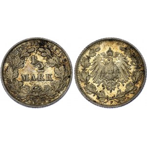 Germany - Empire 1/2 Mark 1906 F Stuttgart