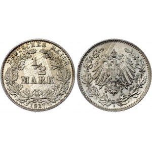 Germany - Empire 1/2 Mark 1917 E Muldenhutten