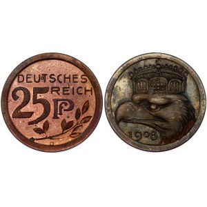 Germany - Empire 25 Pfennig 1908 D Munich Trial Strike