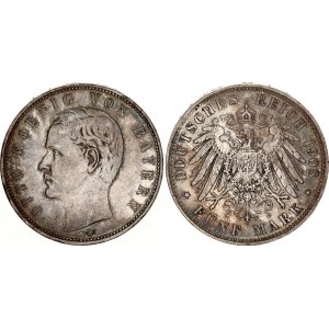 Germany - Empire Bavaria 5 Mark 1908 D