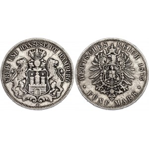 Germany - Empire Hamburg 5 Mark 1875 J