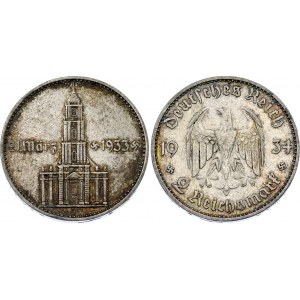 Germany - Third Reich 2 Reichsmark 1934 J Hamburg