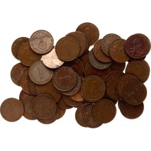 Germany - Third Reich Lot of 1 Reichspfennig 1936 - 1940 All Mints