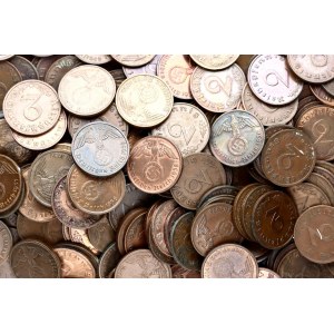 Germany - Third Reich Lot of 2 Reichspfennig 1936 - 1940 All Mints