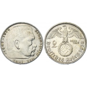 Germany - Third Reich 2 Reichsmark 1938 D Munich