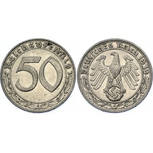 Germany - Third Reich 50 Reichspfennig 1939 J Hamburg