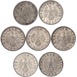 Germany - Third Reich Lot of 50 Reichspfennig 1940 A-B-D-E-F-G-J