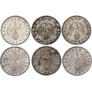 Germany - Third Reich Lot of 50 Reichspfennig 1943 A-B-D-F-G-J
