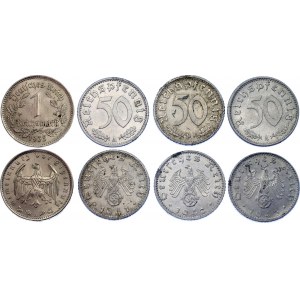 Germany - Third Reich Lot of 9 Coins 1935 - 1943