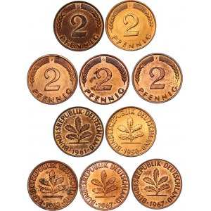Germany - FRG Lot of 2 Pfennig 1950 - 1967