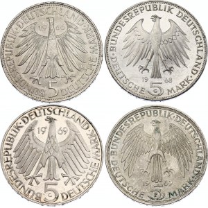Germany - FRG 4 x 5 Mark 1966 - 1969