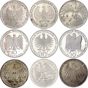 Germany - FRG 9 x 10 Mark 1972 - 1993