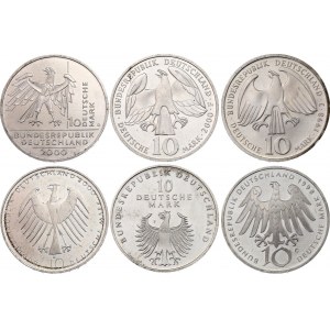Germany - FRG 6 x 10 Mark 1998 - 2000