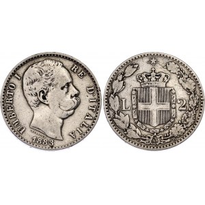 Italy 2 Lire 1883 R
