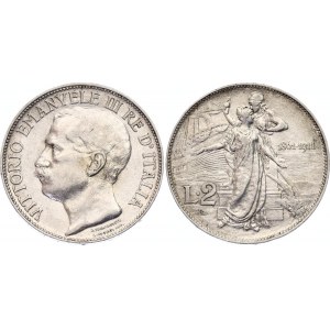 Italy 2 Lire 1911 R