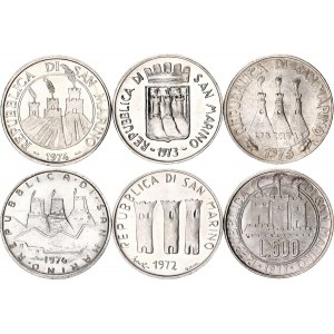 San Marino 6 x 500 Lire 1972 - 1977 R